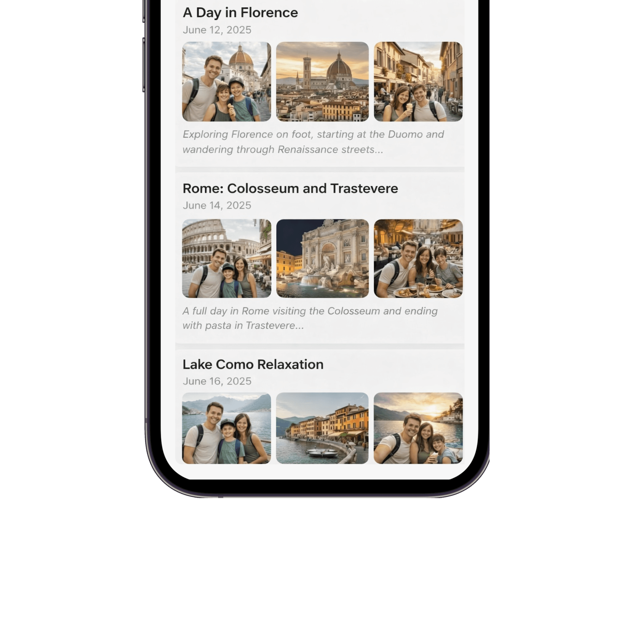 Family moments, unburied